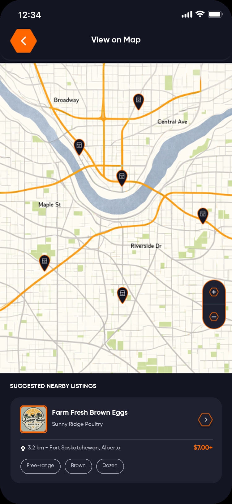 Bizbie map with egg listings in your community