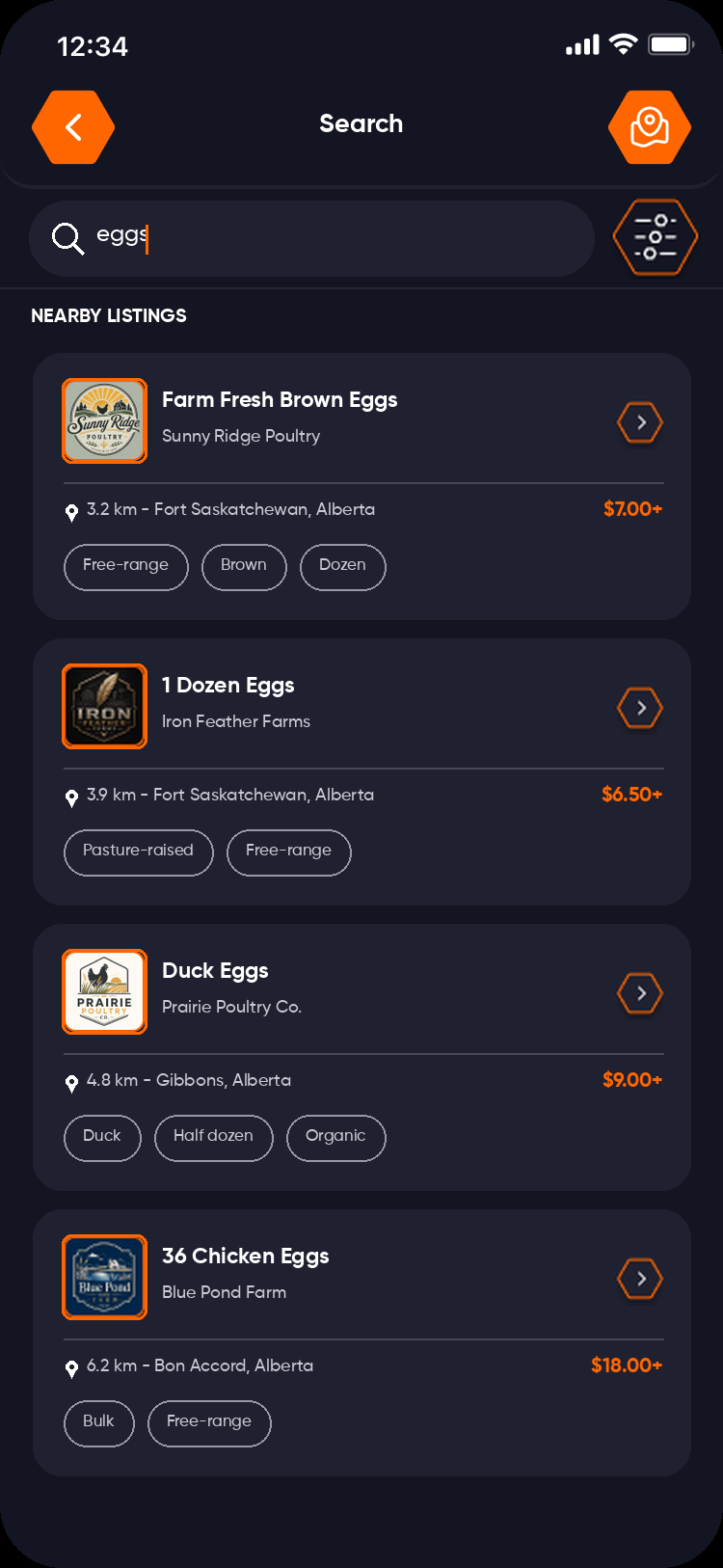 Bizbie search results for eggs
