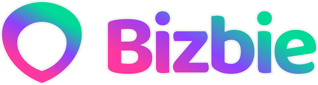 Bizbie Logo - A location Icon with the word Bizbie